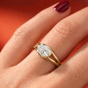 2 CT IGI Certified Sia Lab Grown Diamond Engagement Ring, 9Kβ18K Solid Gold, Elegant Bridal Ring